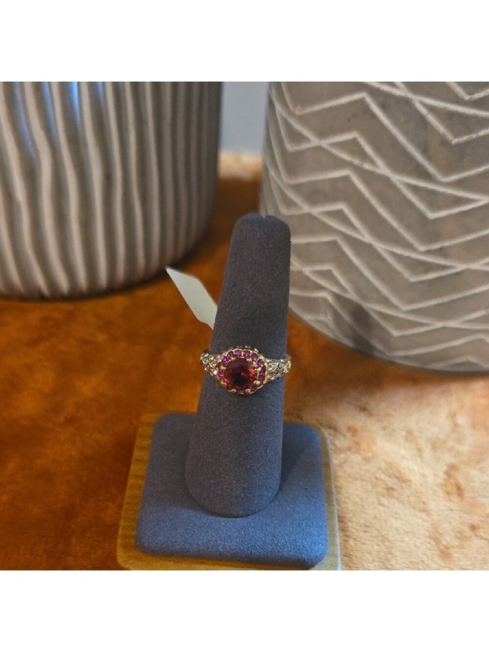 Allure Gold and Red Gemstone Ring